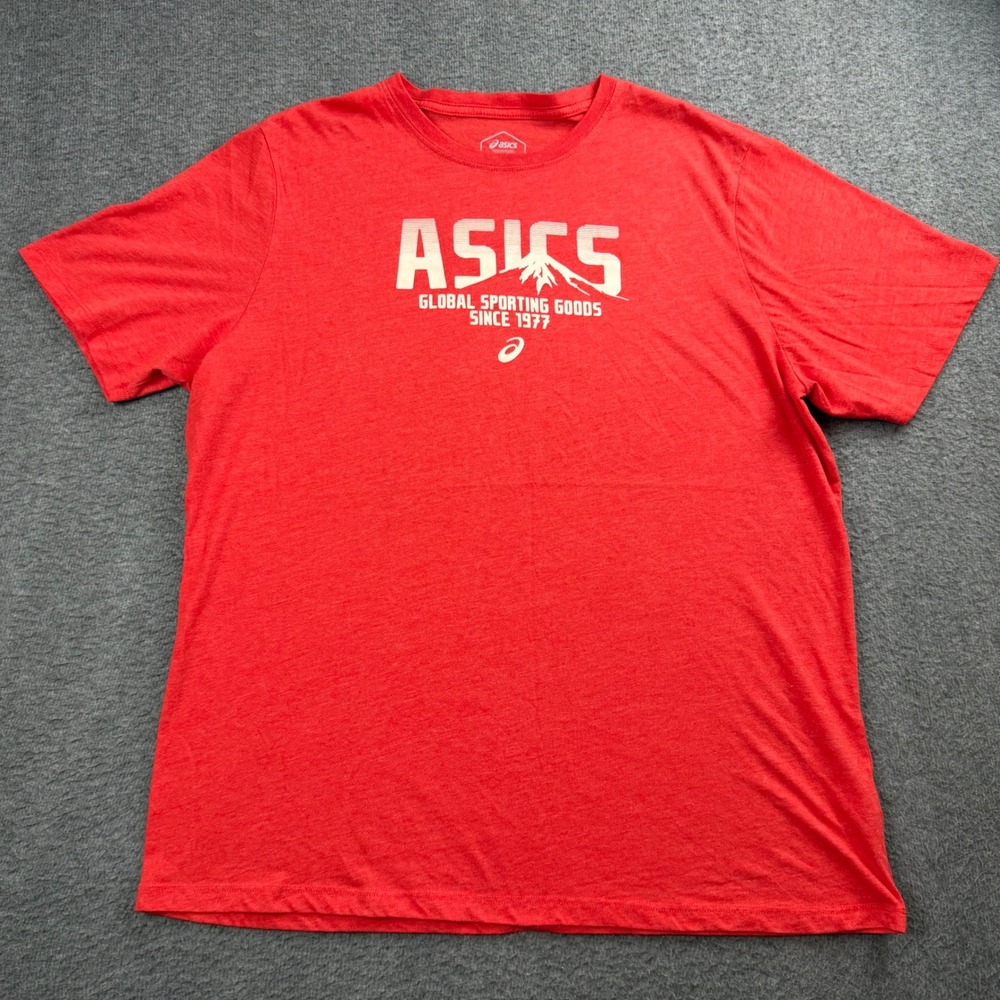 Asics Graphic T-Shirt Men's XL Red Global Sporting Goods Short Sleeve Tee